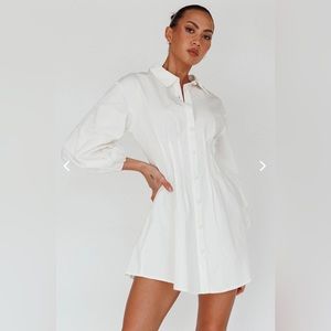 Selfie Leslie Shirt Dress White NWT Size L